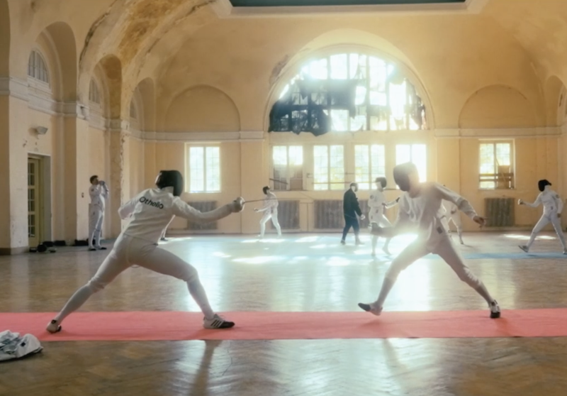 Fechter:innen des Fecht-Club Grunewald beim Dreh der Arte-Dokumentation "Othello"